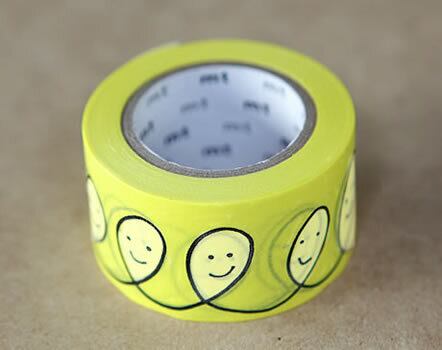 ミナペルホネン マスキングテープ smile・yellow 27mm | hacohalu 紙