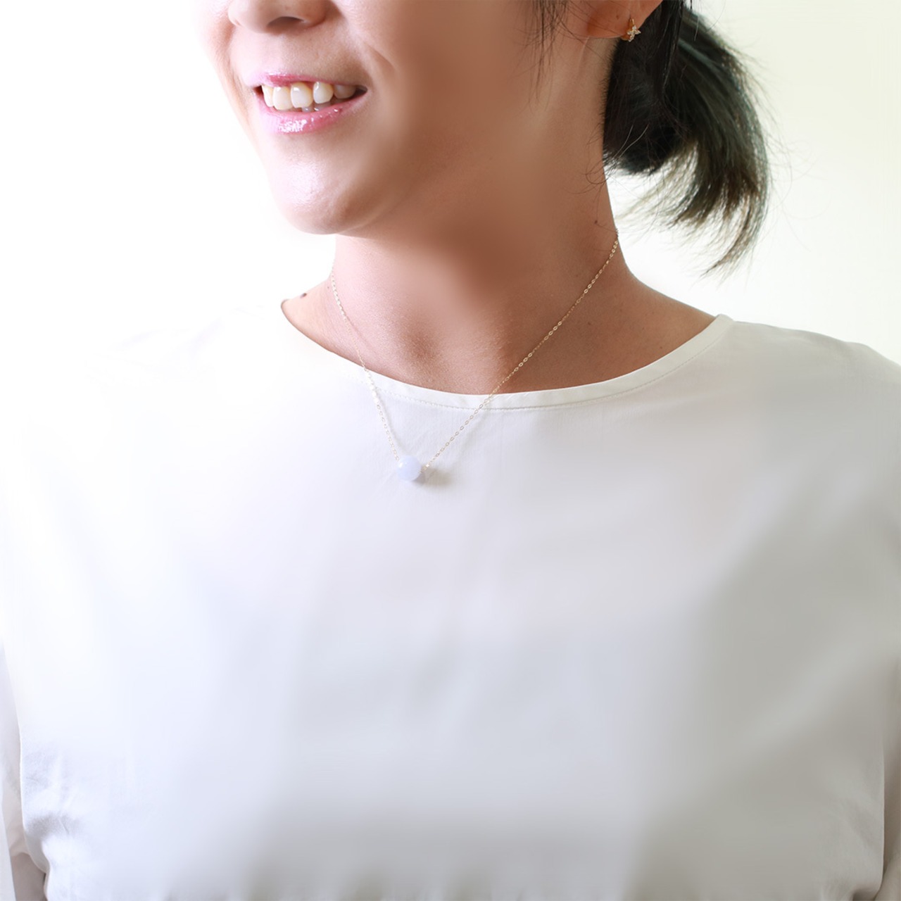 爽やかなラベンダーに心癒される！ K10翡翠一粒ネックレス A貨翡翠 jd_ne1242