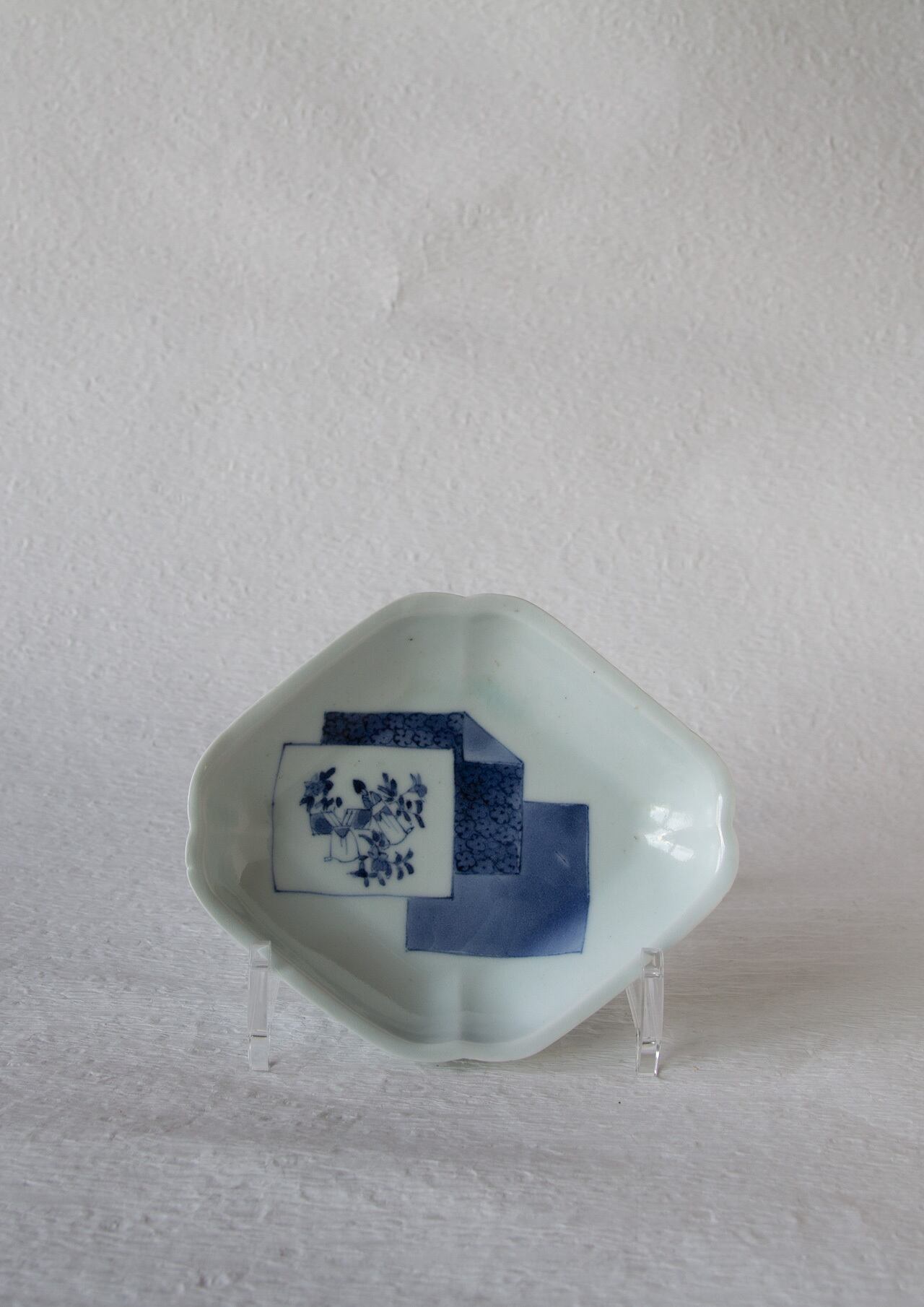 浜野まゆみさん作 薄ルリ釉 朝顔皿