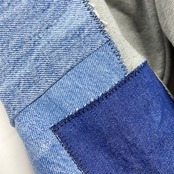 【 hoodie14】 Remake Hoodie gray × denim