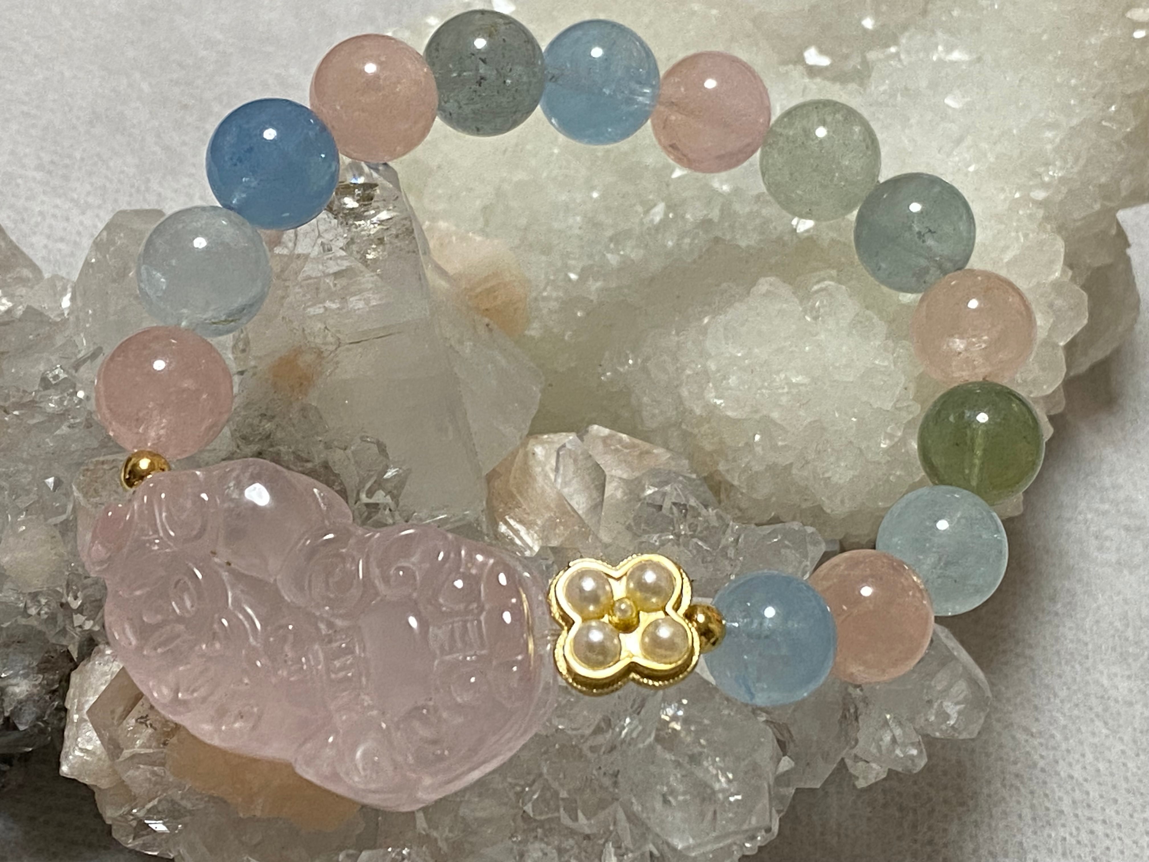 レア♡モルダバイト＆ルビー デザインブレスレット レア♡モルダバイト＆ルビー デザインブレスレット 〔K1664〕金運 知恵