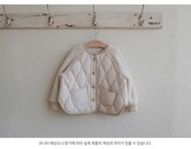 韓国子供服 / 26winter / puella FLO / ノエルキルティングジャンパー(ベージュ) / キッズ / 冬服 *90~140*