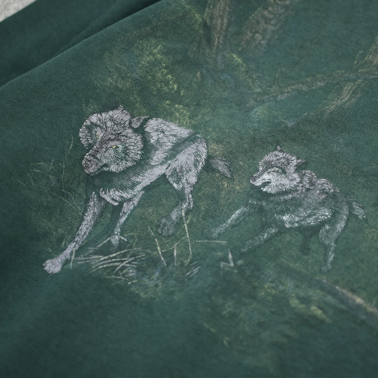 wolf embroidery x print sweat