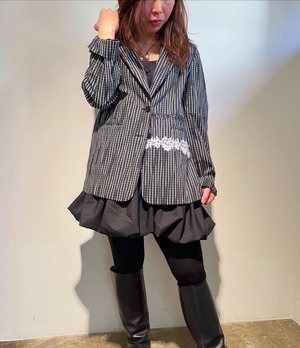 エイミーロウ  Eimee Law ﾃｰﾌﾟ&ﾚｰｽｷﾞﾝｶﾞﾑﾁｪｯｸﾃｰﾗｰﾄﾞｼﾞｬｹｯﾄ