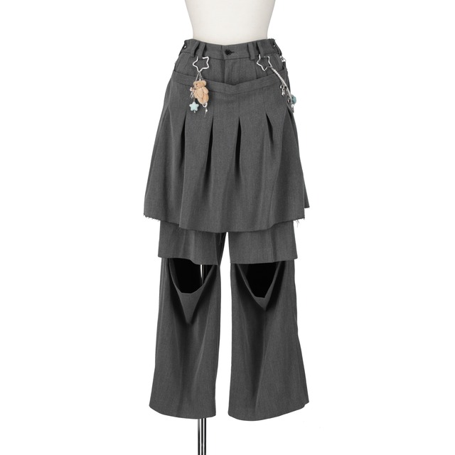 スリットレイヤードスラックス　GRAY