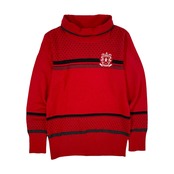 Munsingwear マンシング タートルネック デザイン ウールニット セーター ロング丈 L/レッド