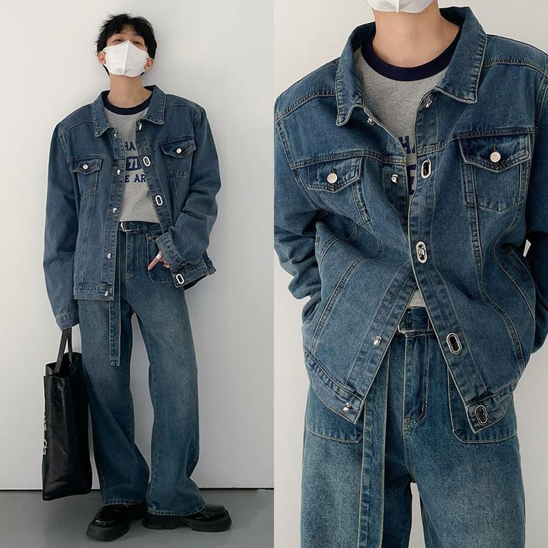 SQUARE FACEおしゃれな肩パット入りデニムジャケット | mblueshop