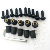 LOYELEY スクリーンボルト 10個セット M5 5mm ボルト ウェルナット 風防ネジ ウインドスクリーン カウルやスクリーンの固定 ワッシャー・六角レンチ付き カヤック オートバイ バイク用 (ブラック)