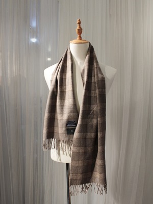 Garage.U.W CASHMERE SCARF BEIGECHECK