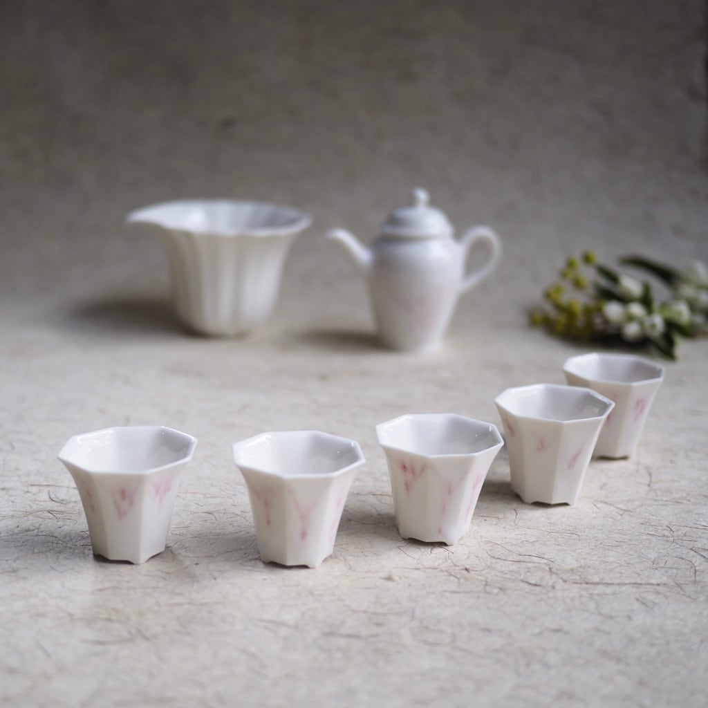 色原 昌希/茶壺 桃花釉