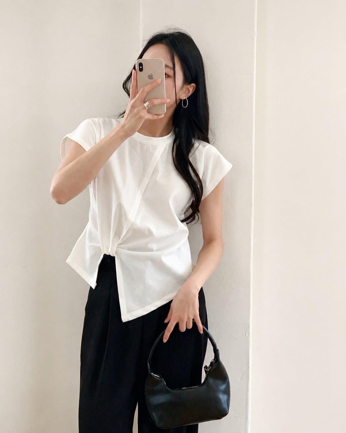 即納＊draped twist tops （White / Black） | cerva golf&lifestyle