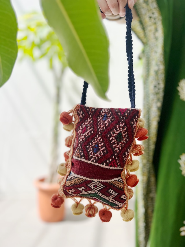 Vintage moroccan berber wool rug mini bag ( ヴィンテージ モロッコ ベルベル族 ウール ラグ ミニバッグ )