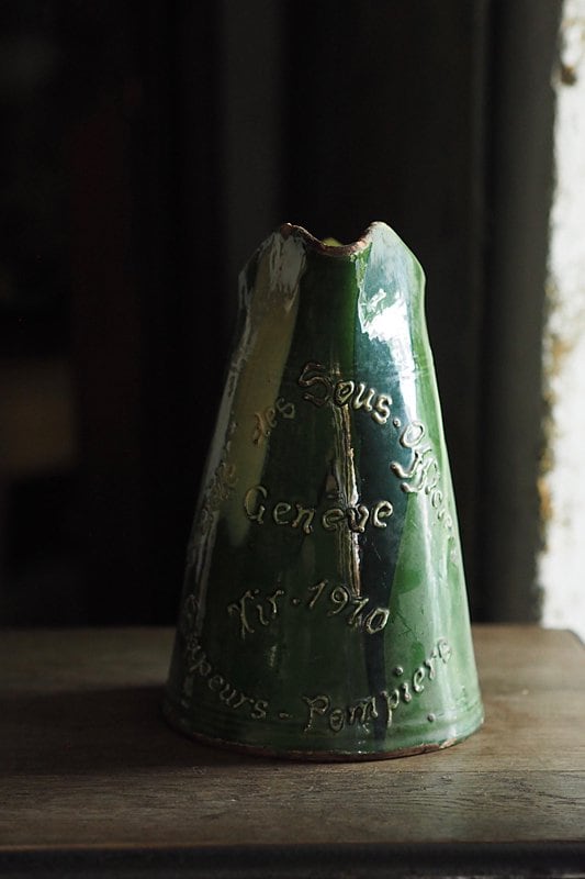 色の変化 陶器水差し-antique pottery pitcher | アンティーク