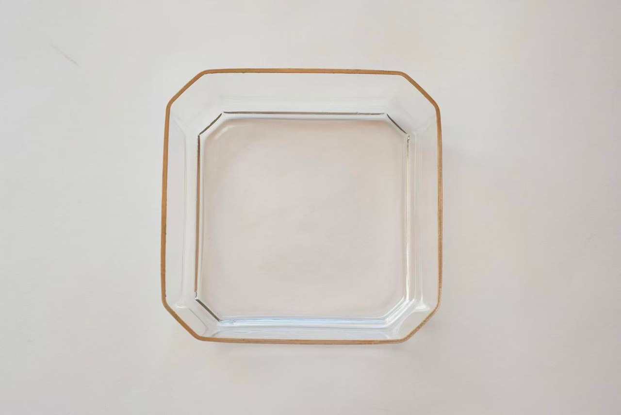 谷口嘉 Taniguchi Yoshimi - 金縁隅切盆 glass tray