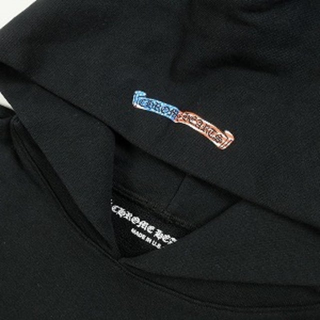 クロムハーツ サイズ:L  PPO US SCRL HD PLVR アメリカンフラッグロゴプルオーバーパーカー 中古 NO05 クロムハーツ PPO US SCRL HD PLVR アメリカンフラッグロゴプル