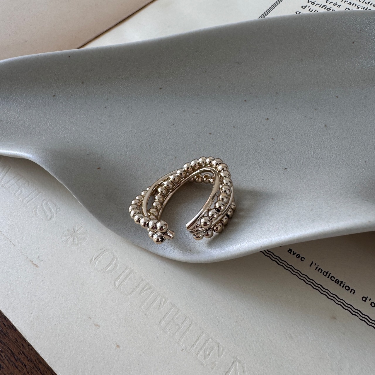 tangled ball cuff ring/gold