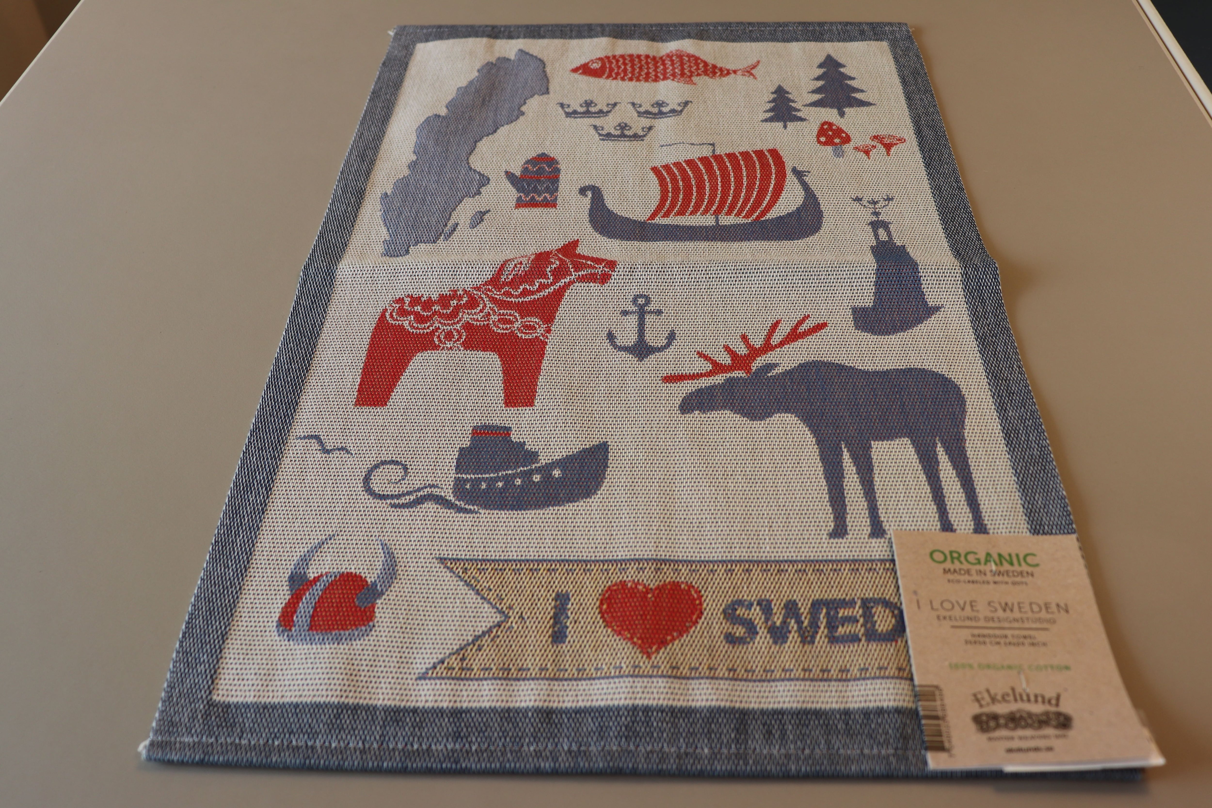 Ekelund/エーケルンド タオル I LOVE SWEDEN 35cm×50cm | Linnel Home