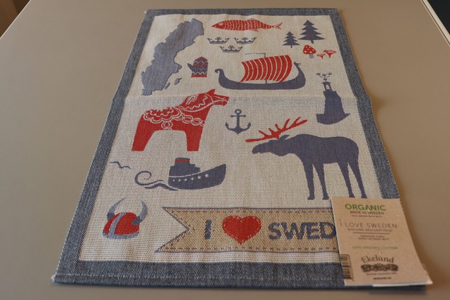 Ekelund/エーケルンド　タオル　I LOVE SWEDEN  35cm×50cm