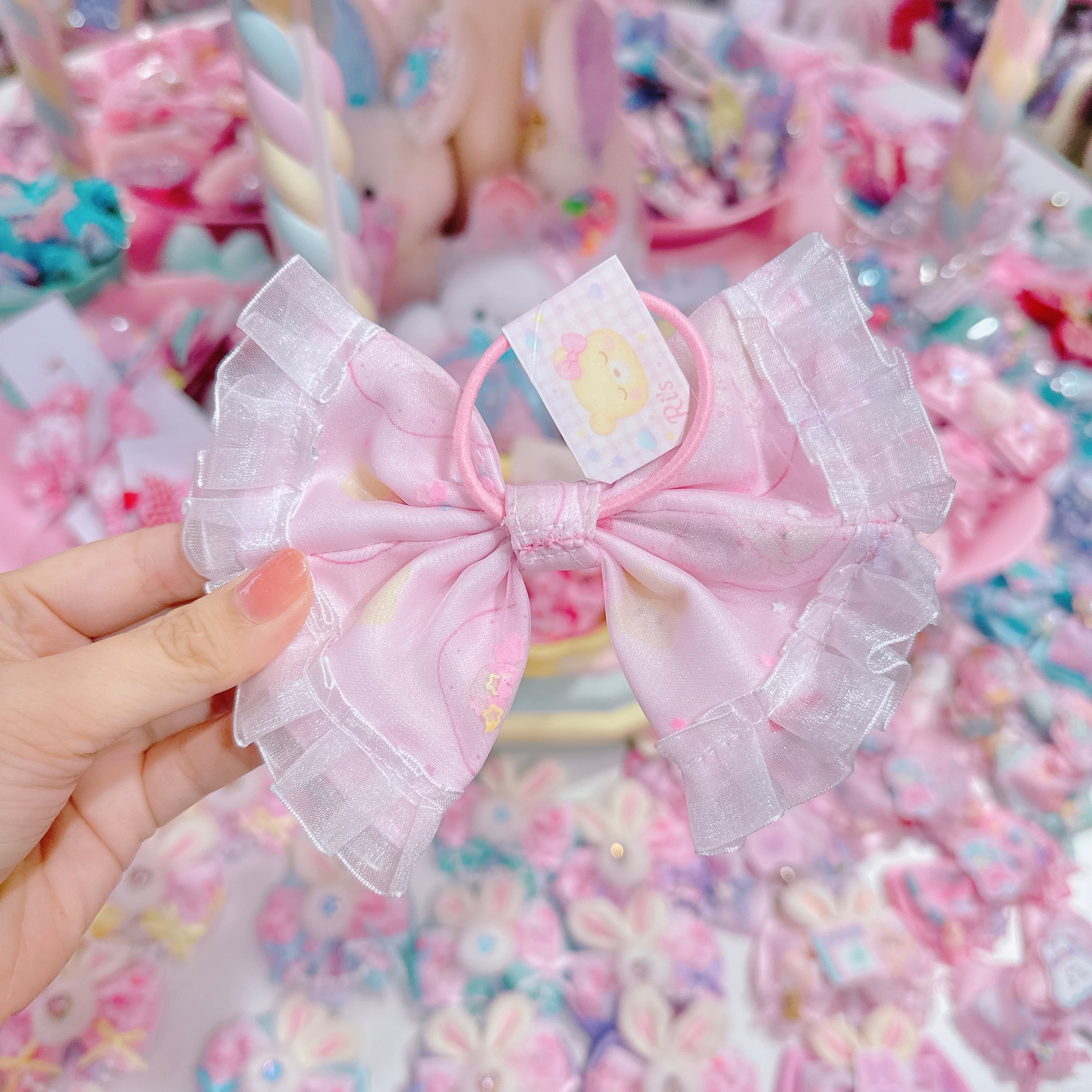 【R36】62-36フリルリボンヘアゴム