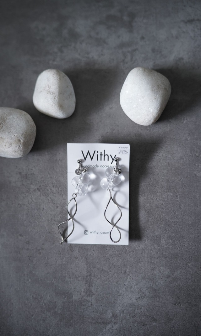 withy  ロジウムコーティング　earring