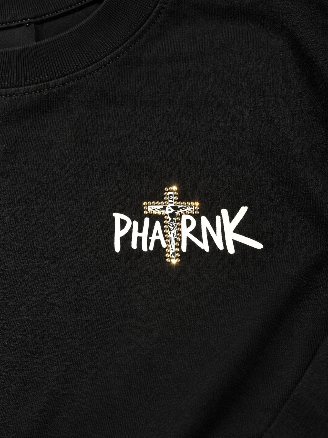 CHIRIST BACK LOGO RHINESTONE L/S TEE