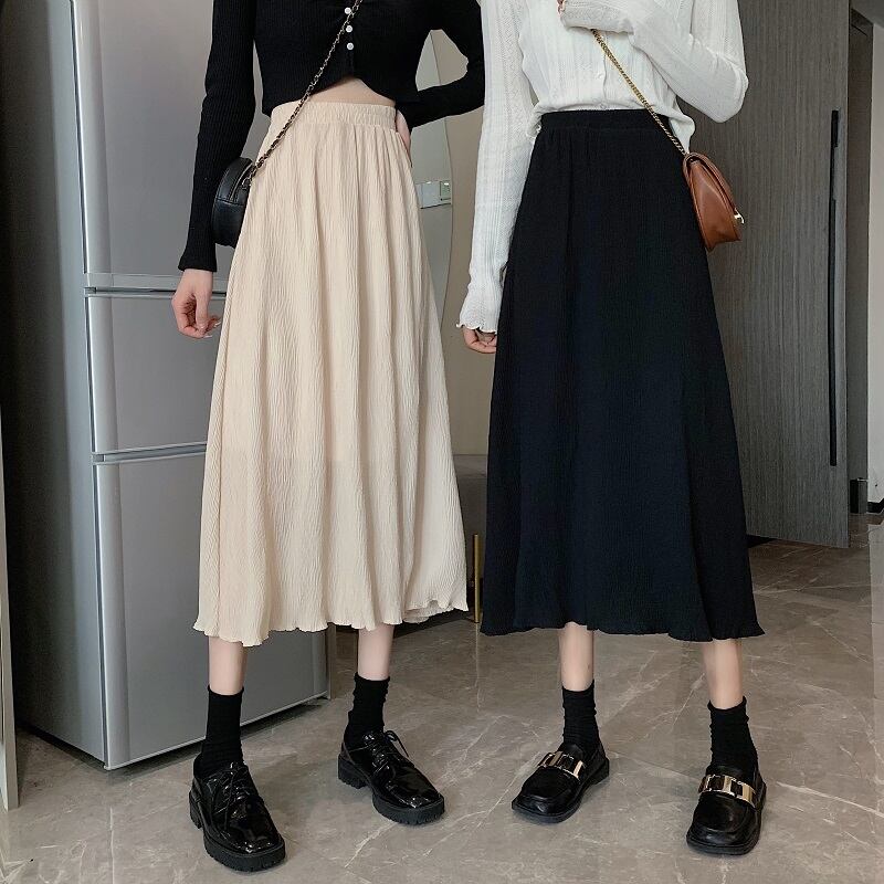 ロングオータム ハイウェスト 秋物 スカート 萌量不足69699425255