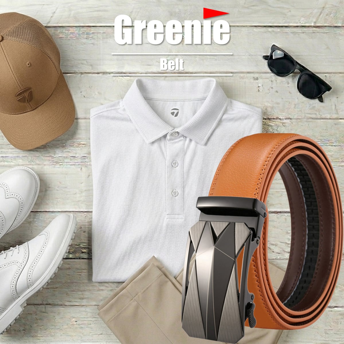 Greenie (グリーニー) ベルト ゴルフ Golf オートロック PUレザー
