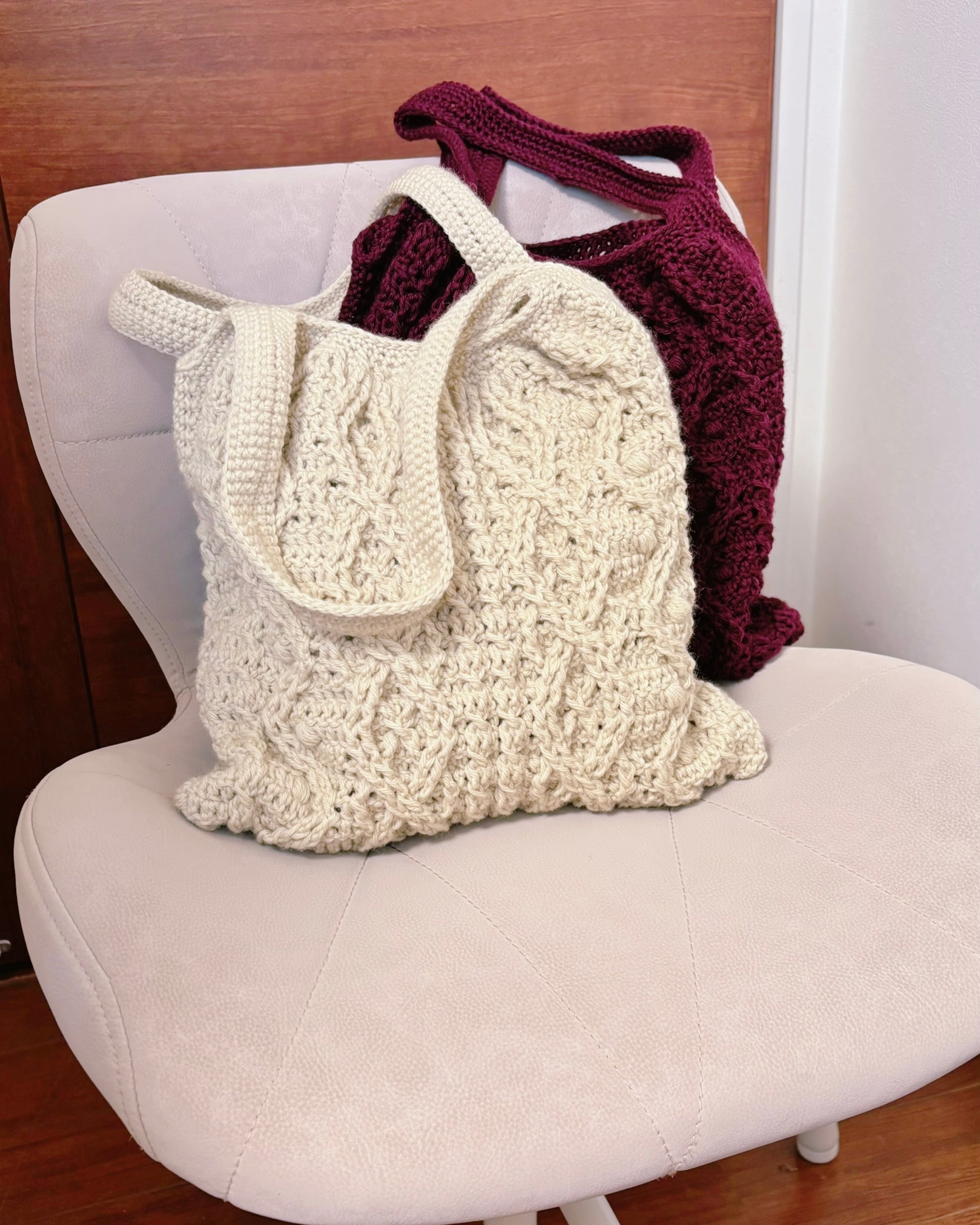 編み図レシピPDF】アラン模様の恋するバッグ | 13s.crochet