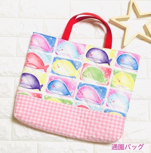 2サイズ通園バッグ☆30×43マチ6cm&33×43マチ10cm★TB.16｜通園通学用のかわいい巾着袋や入園オーダーHoshizora☆ほしぞら