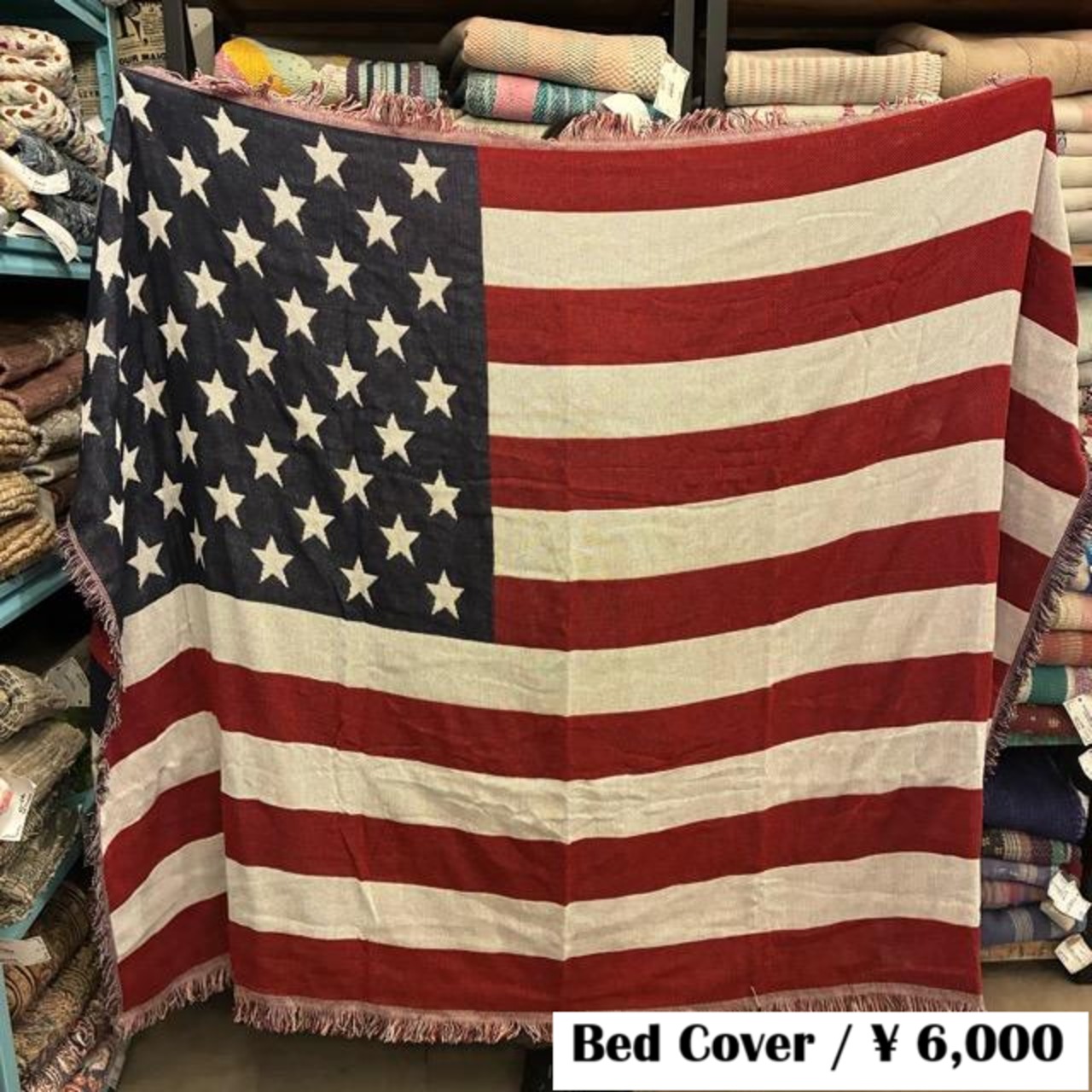 TOPANGA Homefurnishing National flag throwket Stars and stripes 130×180cm　ナショナルフラッグスローケット　星条旗　ソファカバー　ベッドカバー
