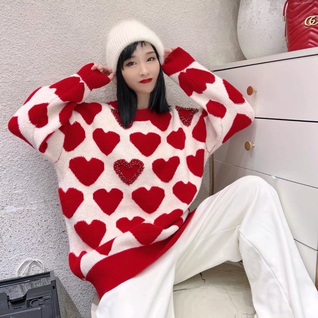 【新品】ミシェルマカロン フリルニットハートワンピース XS michellMacaron】ハートニットワンピース 新品】ミシェルマカロン