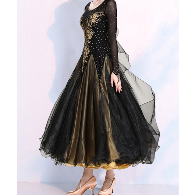 ブラックエレガンス フラワーモチーフ スタンダードドレス ds0011