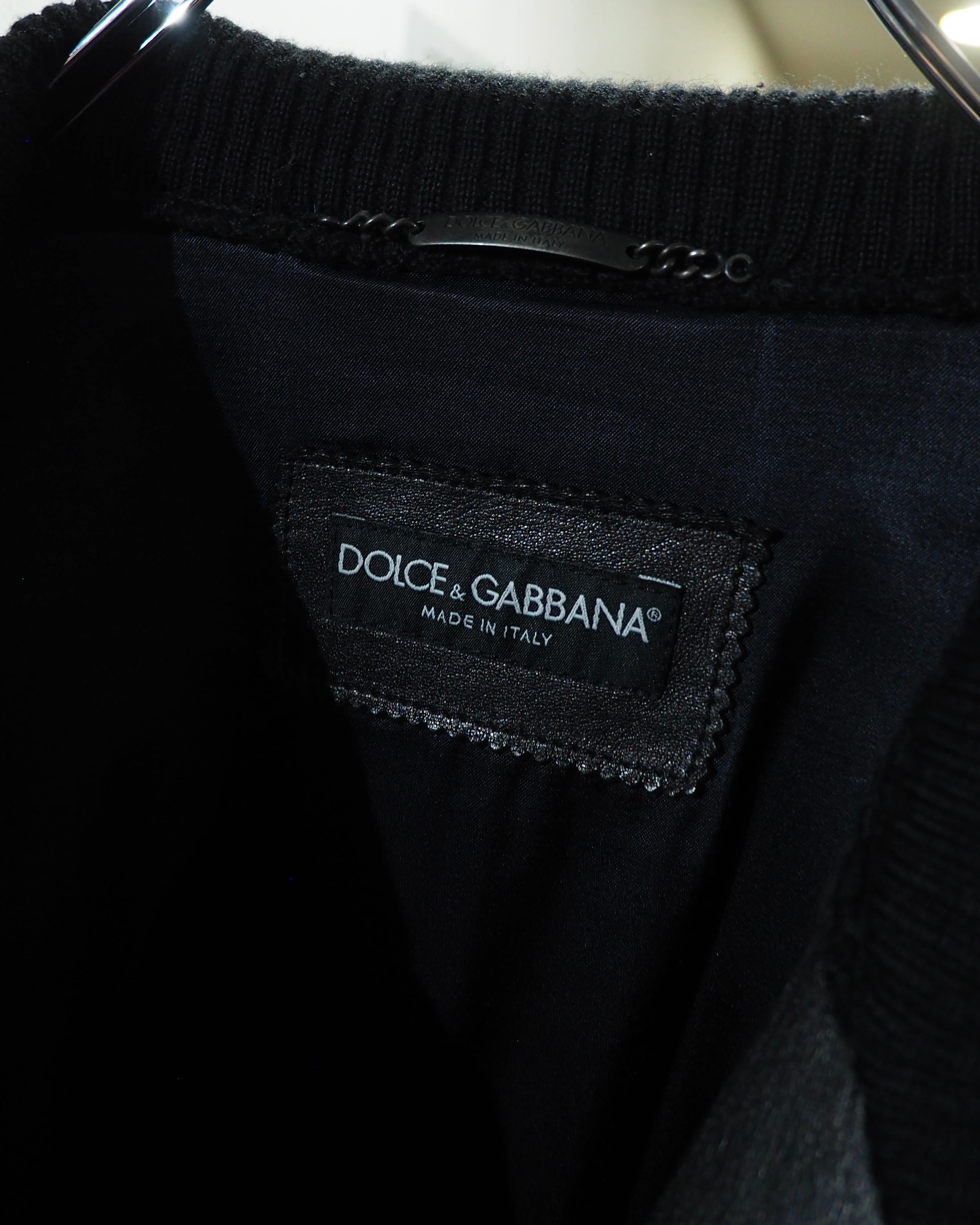 ” Made in Italy - DOLCE&GABBANA ” Special Black Lamb Leather Single Riders Jacket