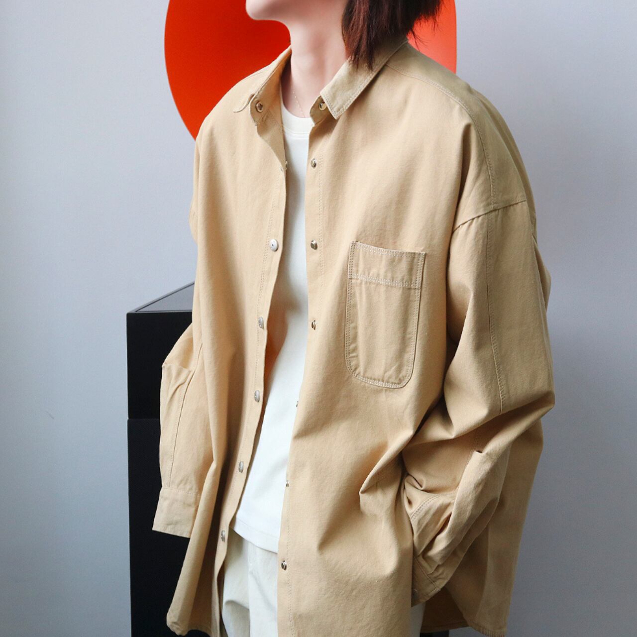 ルーズシャツジャケット m0030