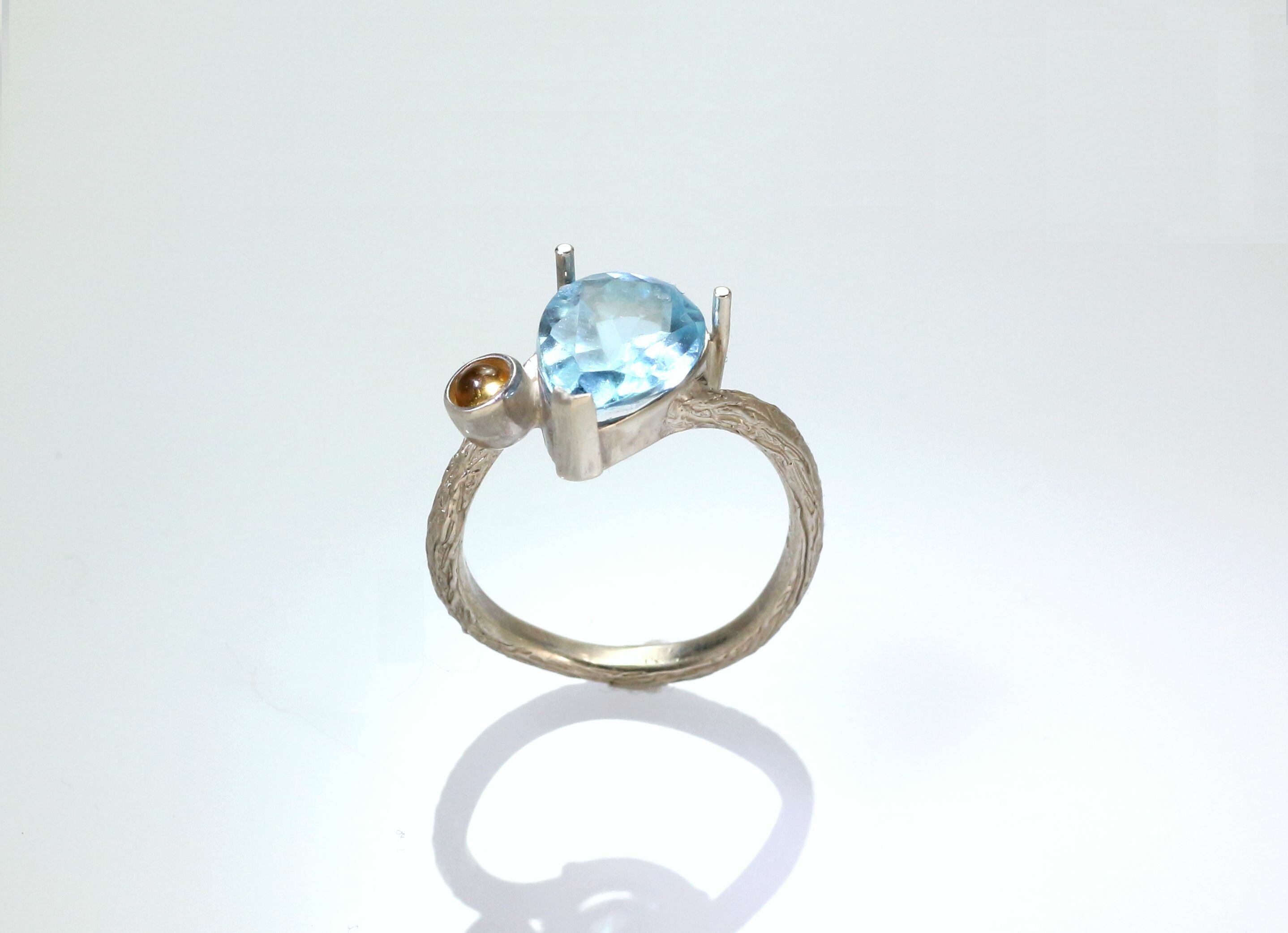 アトリエリンリン様確認用 ブルートパーズ＆シトリンリング 3.33ct | Atelier Ozaki
