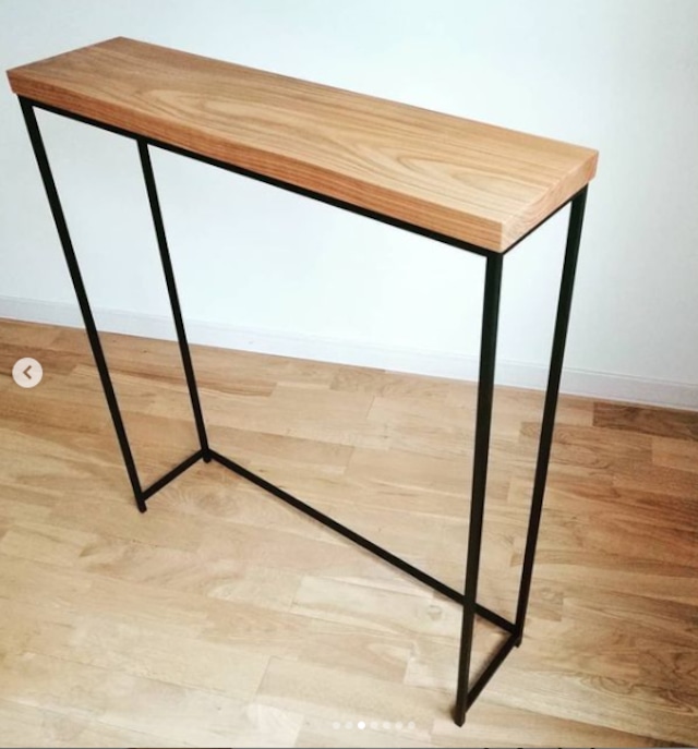 Y様オーダー【Iron Console Table サクラ無垢材】