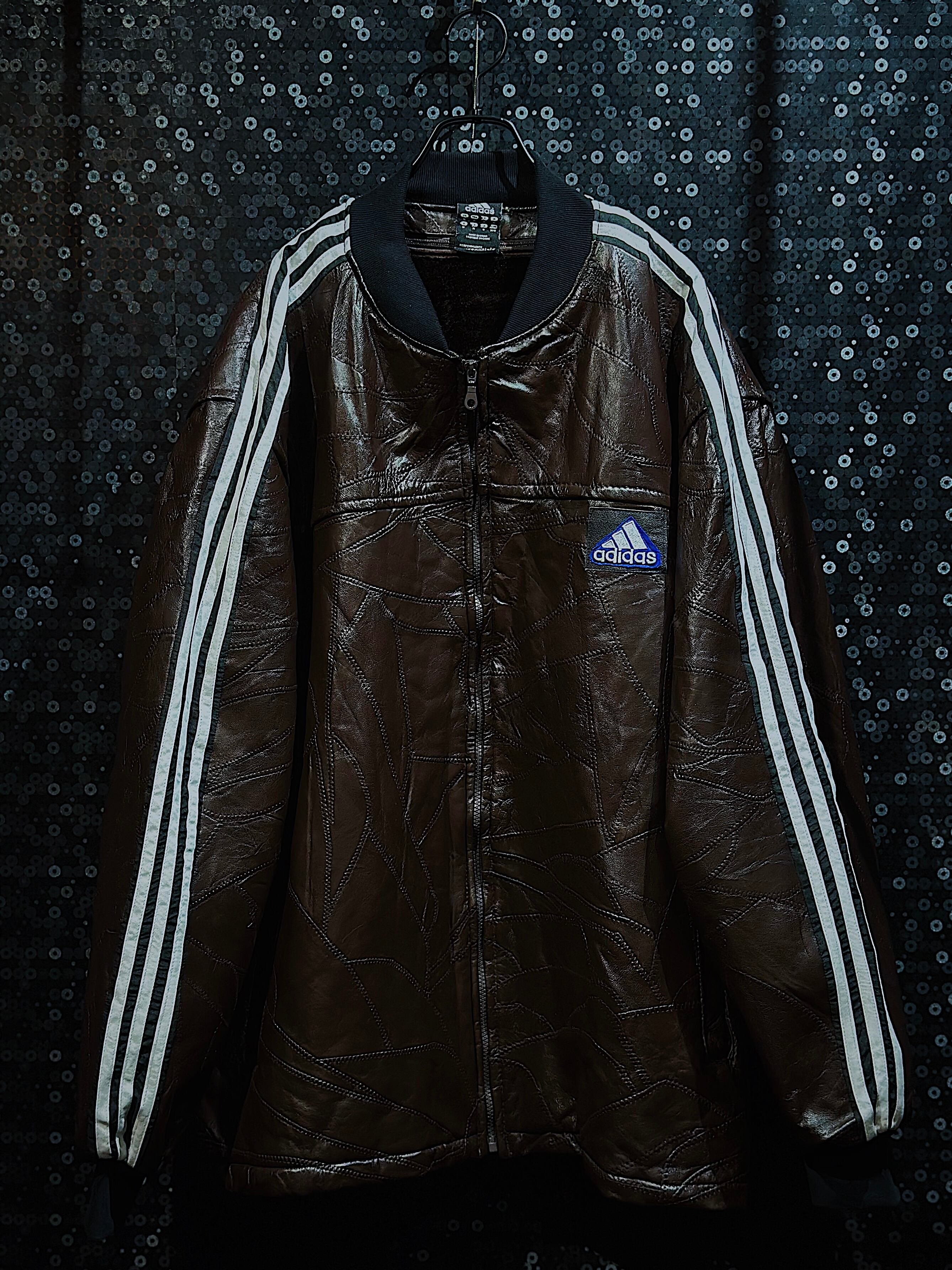 【ÆIEM】special "original re:make" three stripe design vintage leather jacket three stripe edition