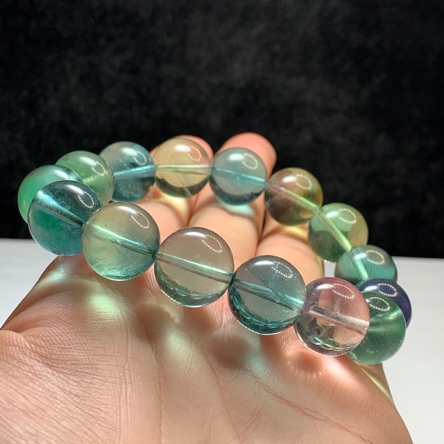 グリーン系大玉フローライト・ブレスレット