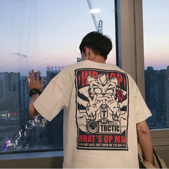 全2色 Tシャツ カットソー プリント カジュアル B系 半そで