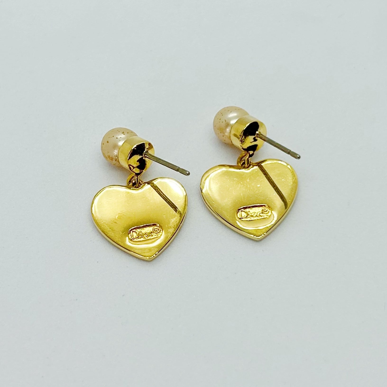 E7090】Christian Dior heart logo pierce/クリスチャンディオール