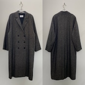 【受注予約:11月上旬入荷予定】Color nep mixed tweed long CO/charcoal gray