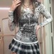 ラインストーングラフィックプリントクロップトップ,y2kグランジスタイルの服,美的フェアリーコアプリント,ヴィンテージ原宿 T240926053814_03