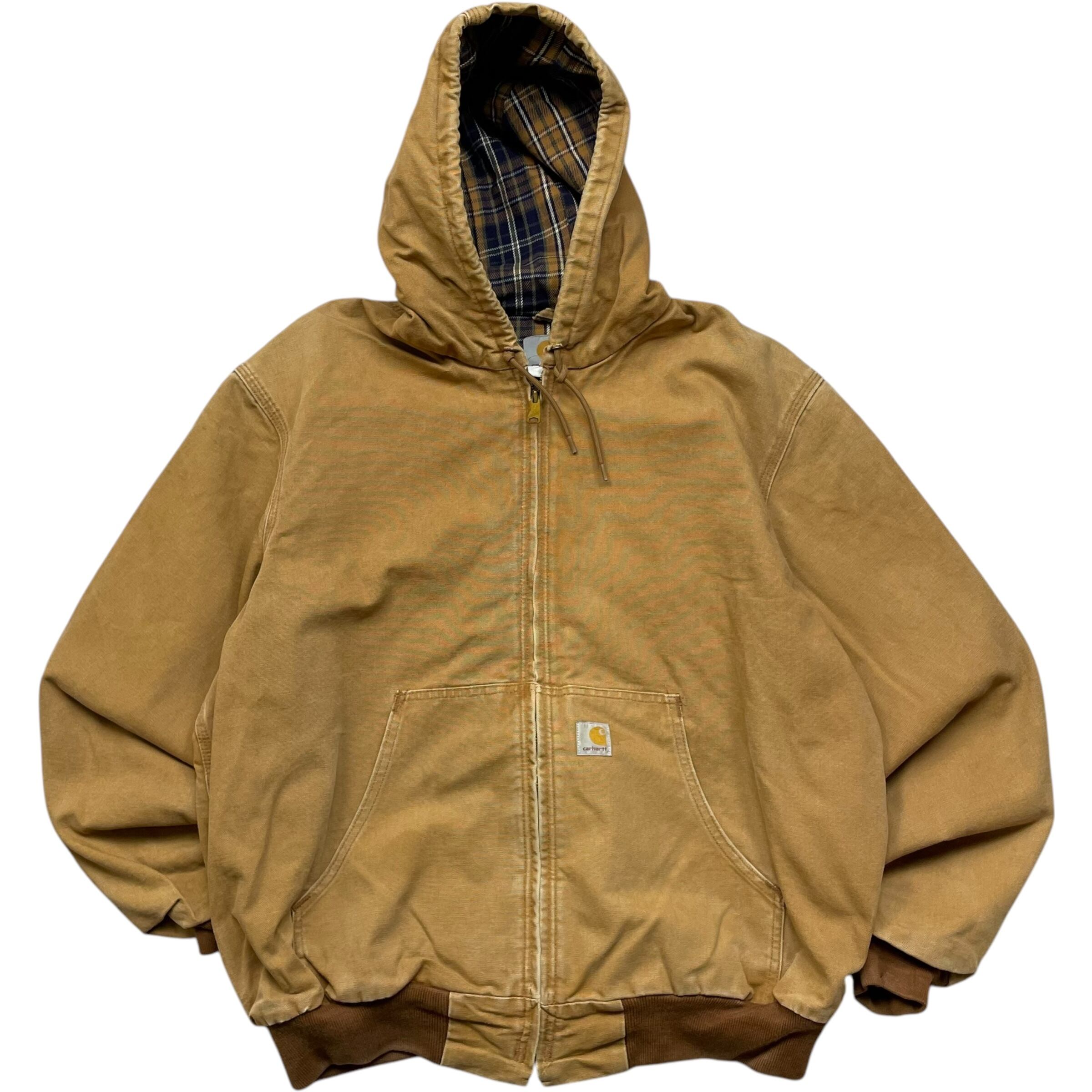《XL》 Carhartt カーハート アクティブジャケット ダックジャケット 裏ネル ブラウン USA製 no.5698