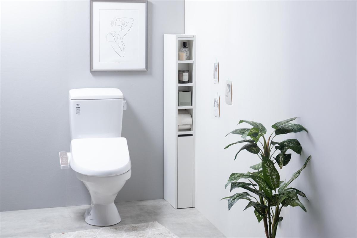 全2色】わずか15cm設計ですっぽり収まるスリムトイレ収納 | TKSKSHOP