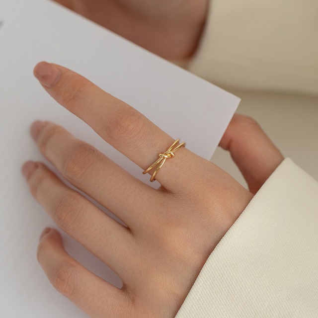 knot gold ring K017