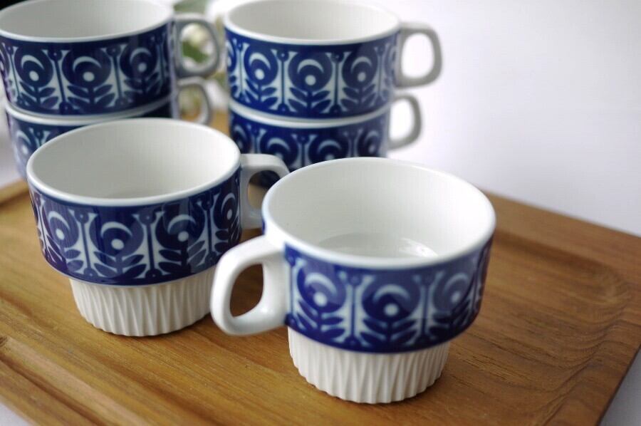 THOMASトーマス ブルーカップ6P ヴィンテージドイツ Rosenthal