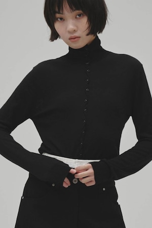 TODAYFUL Turtleneck Button Knit タートルネックボタンニット Black