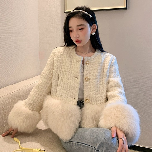 【outer】ファードッキングツイードジャケット　N2074