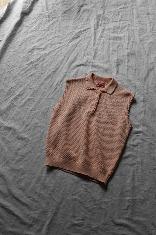 "KENZO" 1982 Cotton acrylic knit vest