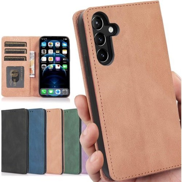 Galaxy A54 5G ケース 手帳型 ストラップ 一本付 適用 GalaxyA54 5G SC-53D SCG21 ケース GalaxyA54 スマホケース ギャラクシー A54 SC 53D カバー case Heofuixt 滑り止め 合成レザー スタンド ストラップ付き 窓口式 カード入れ マグネット 手帳ケース カードケース カバー 落ち着いた色ケース レトロ ピンク 1915